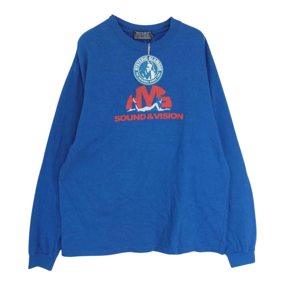 HYSTERIC GLAMOUR ヒステリックグラマー 02223CL04 VOLUME UNIT Tシャツ ボリューム ユニット ブルー系 L【中古】