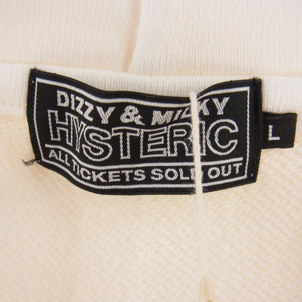 HYSTERIC GLAMOUR ヒステリックグラマー 02231CF08 HEY! ヘイ ジップパーカー ジップフーディー  オフホワイト系 L【新古品】【未使用】【中古】