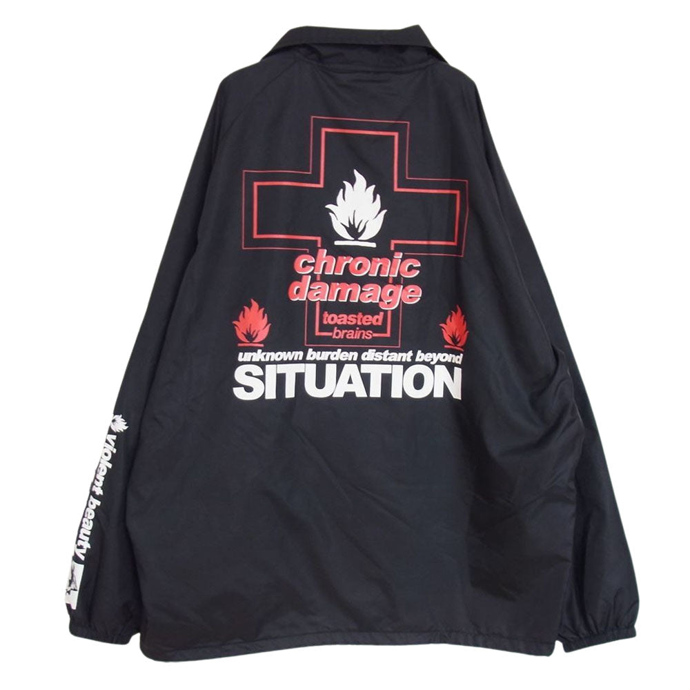 SAINT MICHAEL セントマイケル SM-S23-0000-066 UNKNOWN COACH JACKET アンノウン コーチ ジャケット ブラック系 L【美品】【中古】