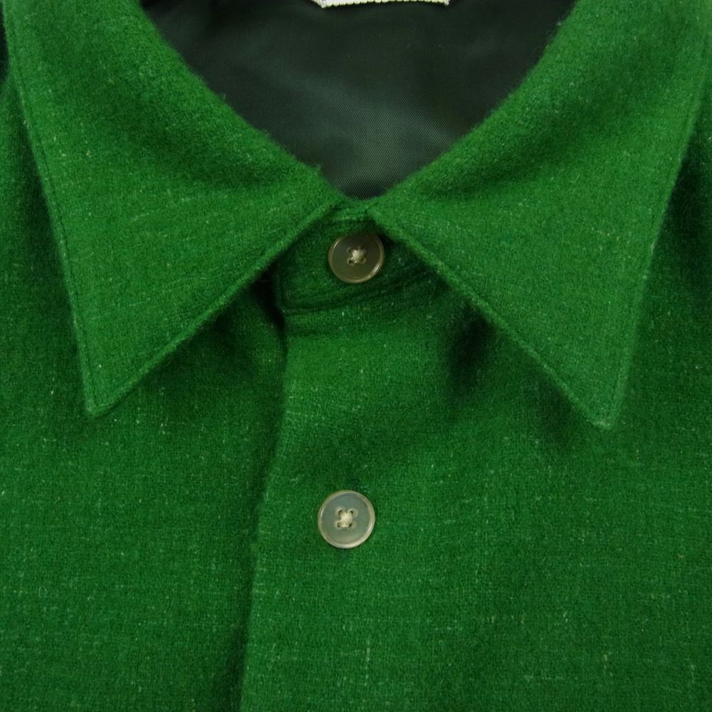 AURALEE オーラリー 22AW A22AS01CT  WOOL CASHMERE LIGHT TWEED SHIRTS カシミヤ混 長袖 シャツ グリーン系 4【中古】