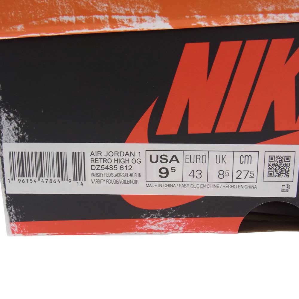 NIKE AIR JORDAN ナイキ ジョーダン DZ5485-612 Air Jordan 1 AJ1 High OG Lost&Found Chicago エアジョーダン ハイ ロストファウンド シカゴ スニーカー レッド系 ホワイト系 レッド系 ホワイト系 27.5cm【新古品】【未使用】【中古】