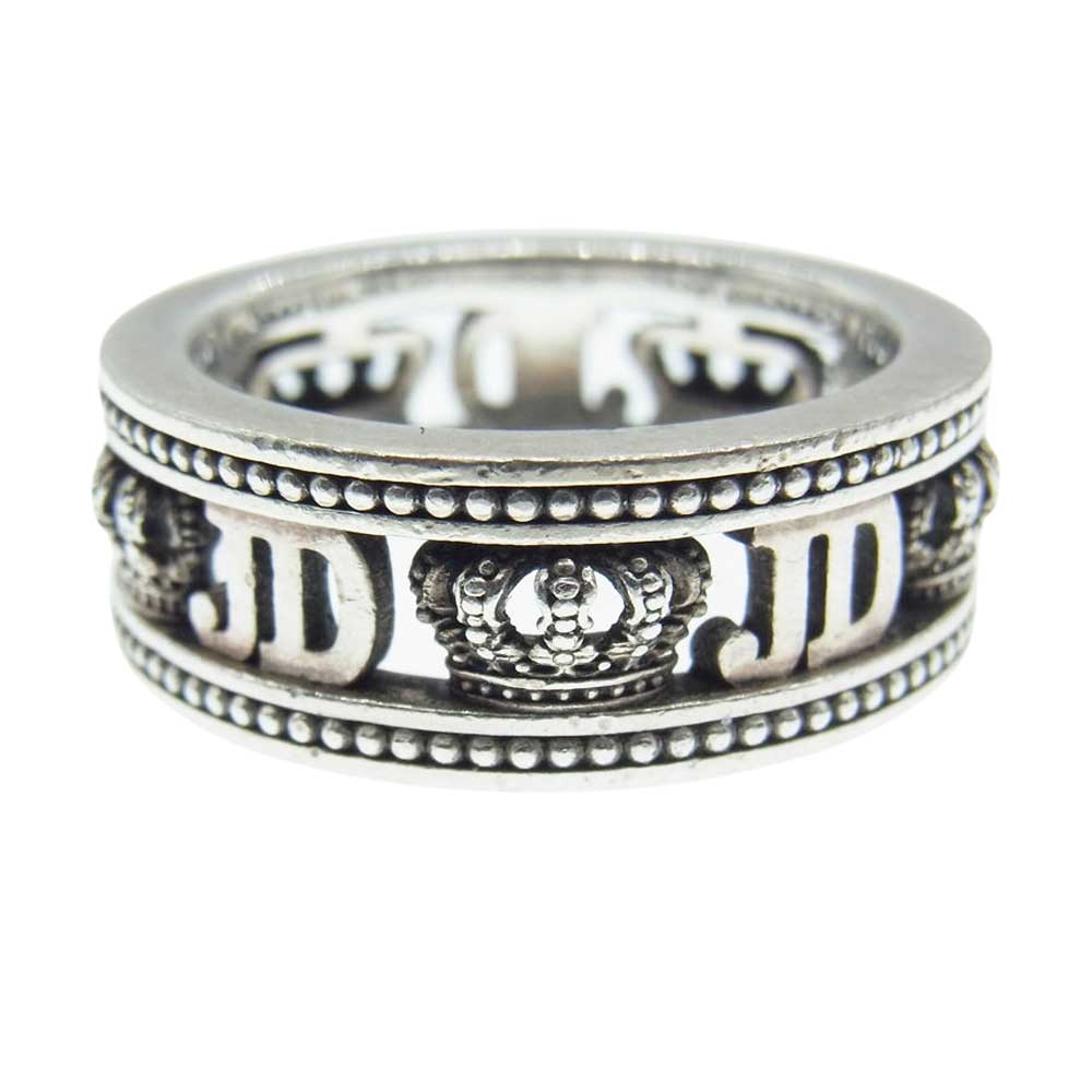 Justin Davis ジャスティンデイビス SRJ755 Fame Ring フェイム クラウン ロゴ リング  シルバー系 22号【中古】