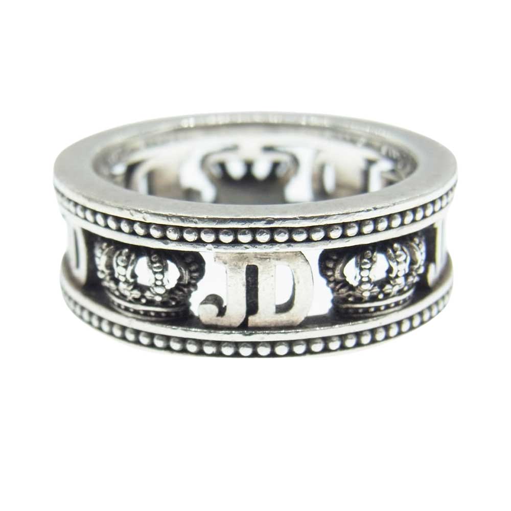 Justin Davis ジャスティンデイビス SRJ755 Fame Ring フェイム クラウン ロゴ リング  シルバー系 22号【中古】