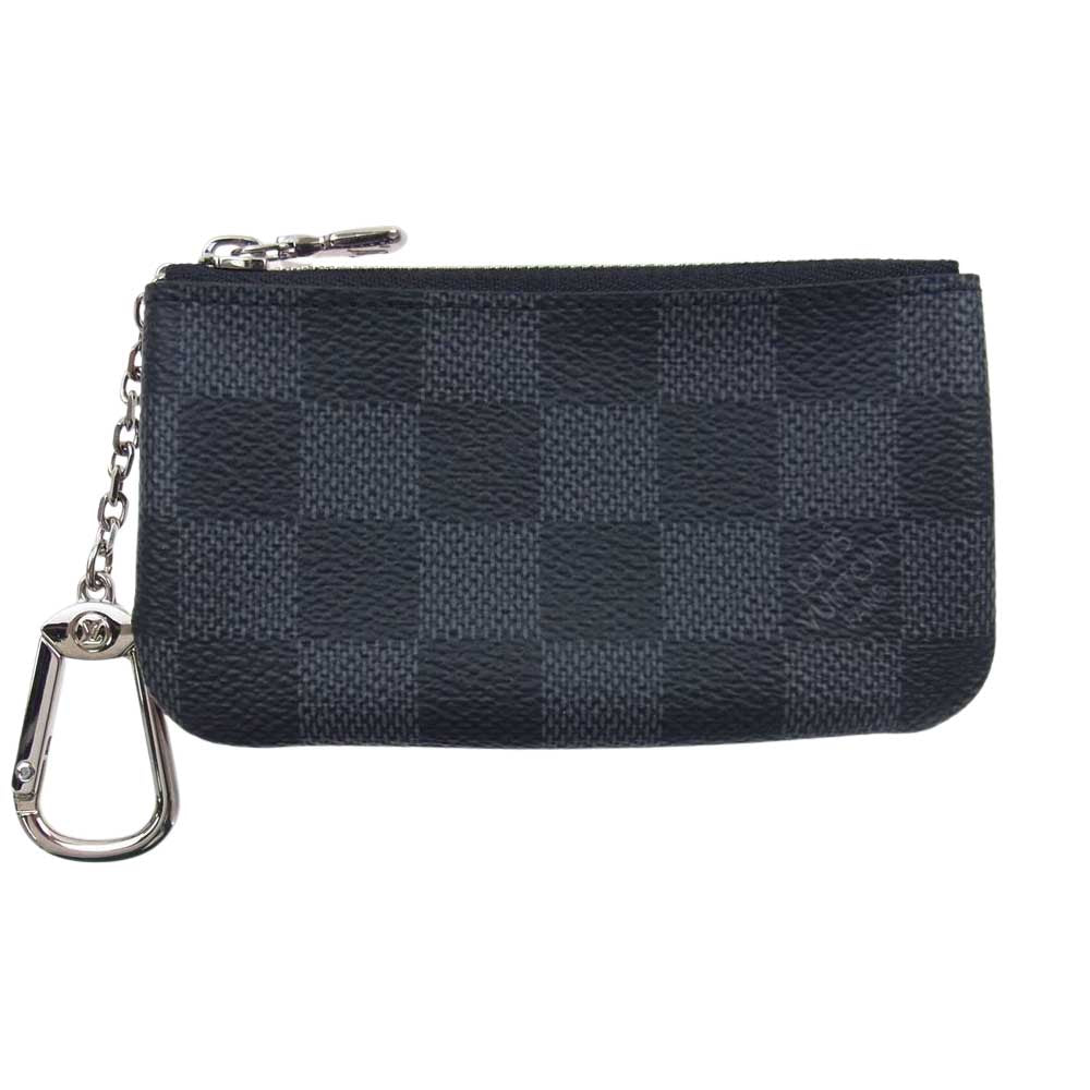 LOUIS VUITTON ルイ・ヴィトン N60155 ダミエ グラフィット ポシェット クレ コインケース ブラック系【美品】【中古】