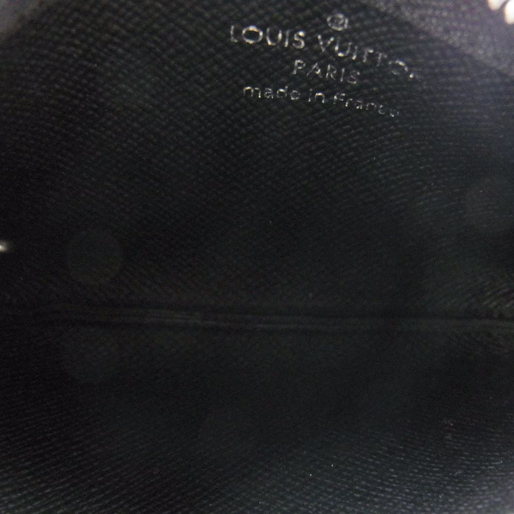 LOUIS VUITTON ルイ・ヴィトン N60155 ダミエ グラフィット ポシェット クレ コインケース ブラック系【美品】【中古】