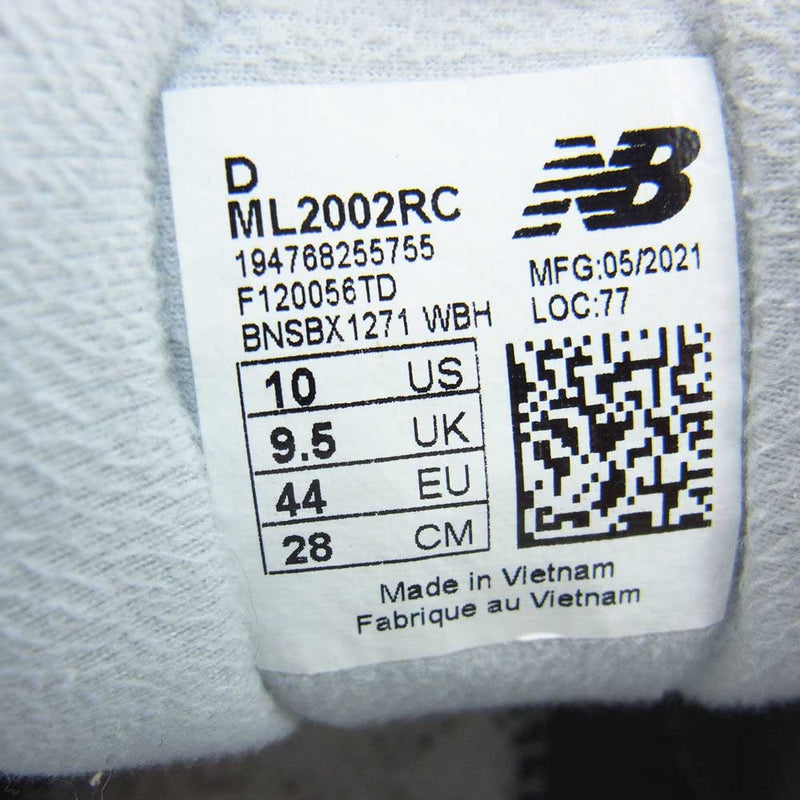 NEW BALANCE ニューバランス ML2002RC ローカット スニーカー グレー系 28.0cm【中古】