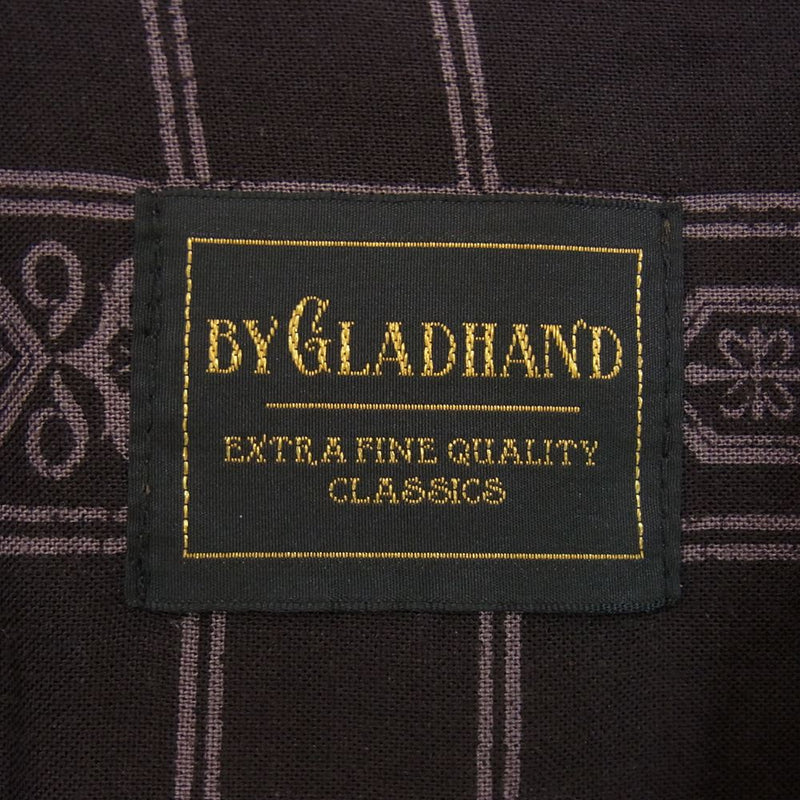 GLADHAND & Co. グラッドハンド BYGH-21-SS-07 EMPIRE GLAD-L/S SHIRTS レーヨン リネン混  オープンカラー 長袖 シャツ ブラック系 XL【中古】