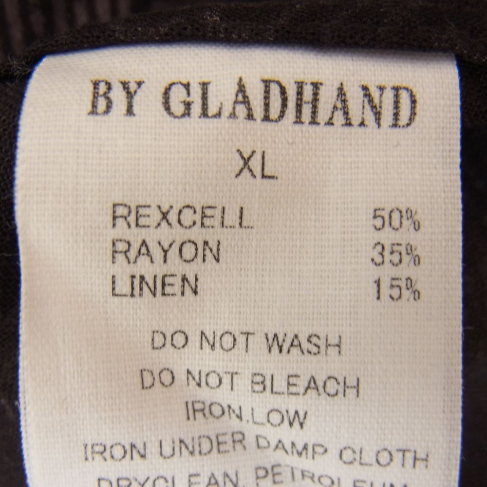 GLADHAND & Co. グラッドハンド BYGH-21-SS-07 EMPIRE GLAD-L/S SHIRTS レーヨン リネン混 オープンカラー 長袖 シャツ ブラック系 XL【中古】