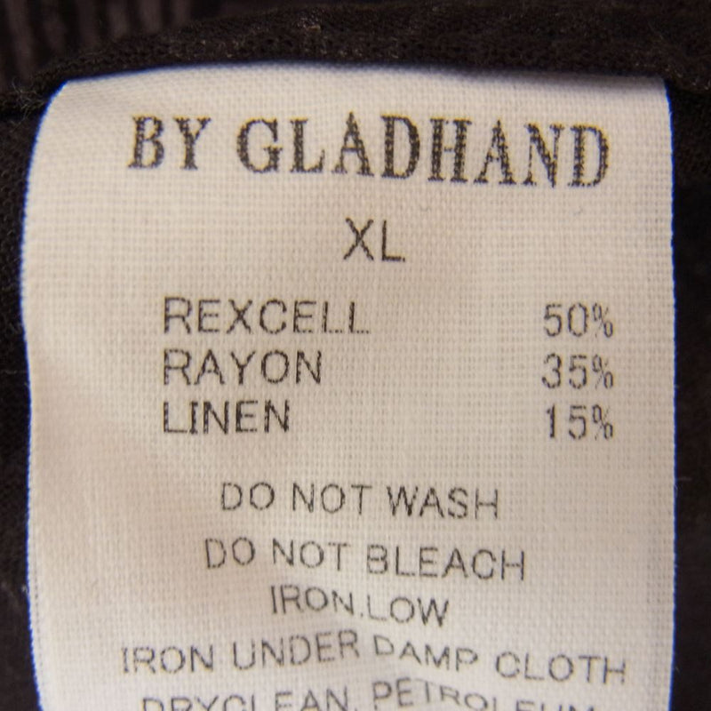 GLADHAND & Co. グラッドハンド BYGH-21-SS-07 EMPIRE GLAD-L/S SHIRTS レーヨン リネン混  オープンカラー 長袖 シャツ ブラック系 XL【中古】