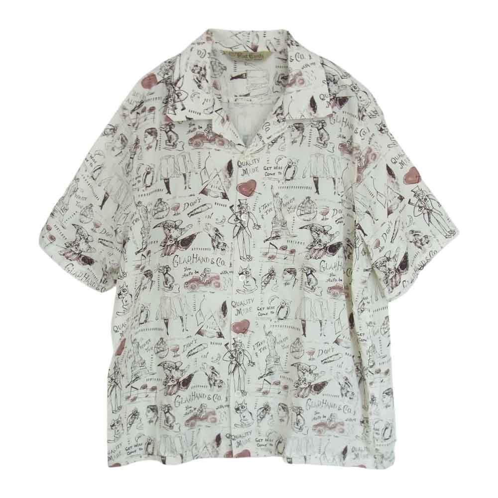 GLADHAND & Co. グラッドハンド Post Cards オープンカラー 半袖 シャツ オフホワイト系 2XL【中古】