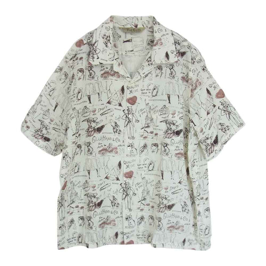 GLADHAND & Co. グラッドハンド Post Cards オープンカラー 半袖 シャツ オフホワイト系 2XL【中古】