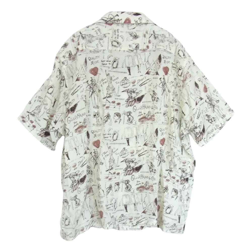 GLADHAND & Co. グラッドハンド Post Cards オープンカラー 半袖 シャツ オフホワイト系 2XL【中古】