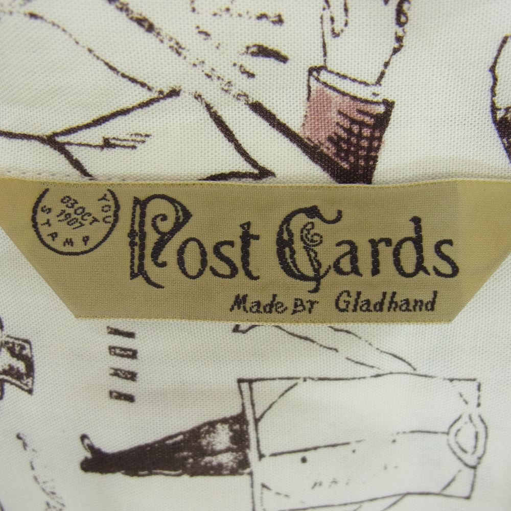 GLADHAND & Co. グラッドハンド Post Cards オープンカラー 半袖 シャツ オフホワイト系 2XL【中古】