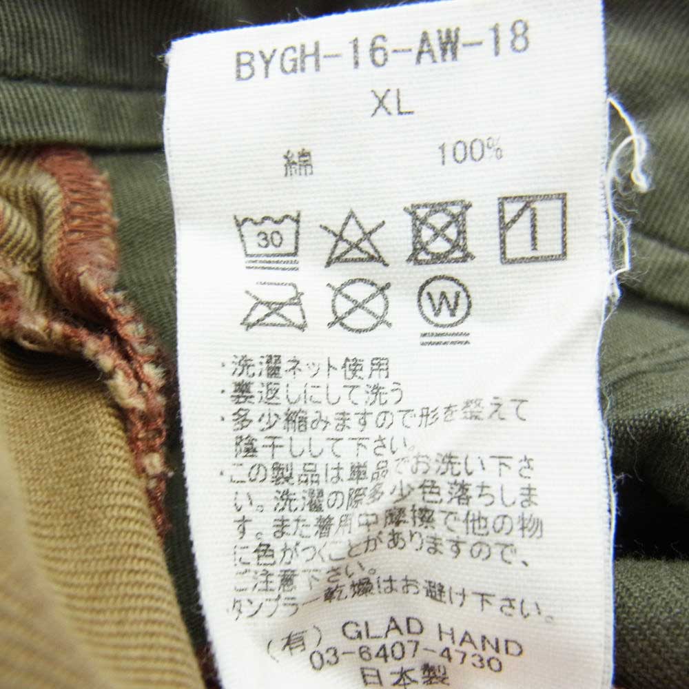 GLADHAND & Co. グラッドハンド BYGH-16-AW-18 FACTORY PANTS ファクトリー パンツ ユーズド加工 ベージュ系 XL【中古】
