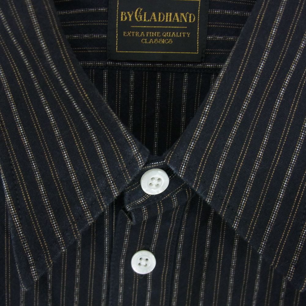 GLADHAND & Co. グラッドハンド BYGH-21-AW-12 Collegiate L/S Pullover Shirts カリージャト ロングスリーブ プルオーバー シャツ ブラック系 XL【中古】