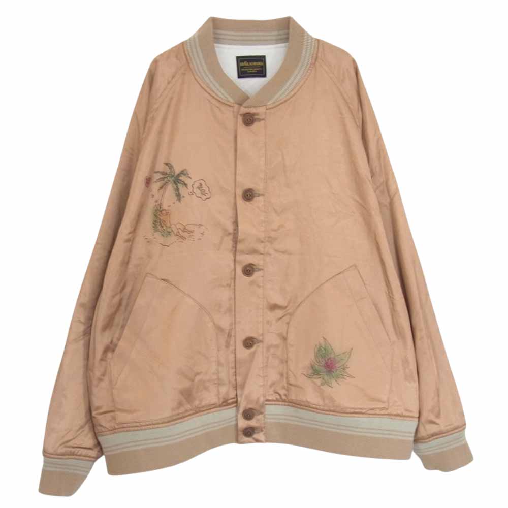 GLADHAND & Co. グラッドハンド BYGH-23-SS-01 ROYAL GLAD - JACKET スカジャン サテン ジャケット  ペールオレンジ XL【中古】