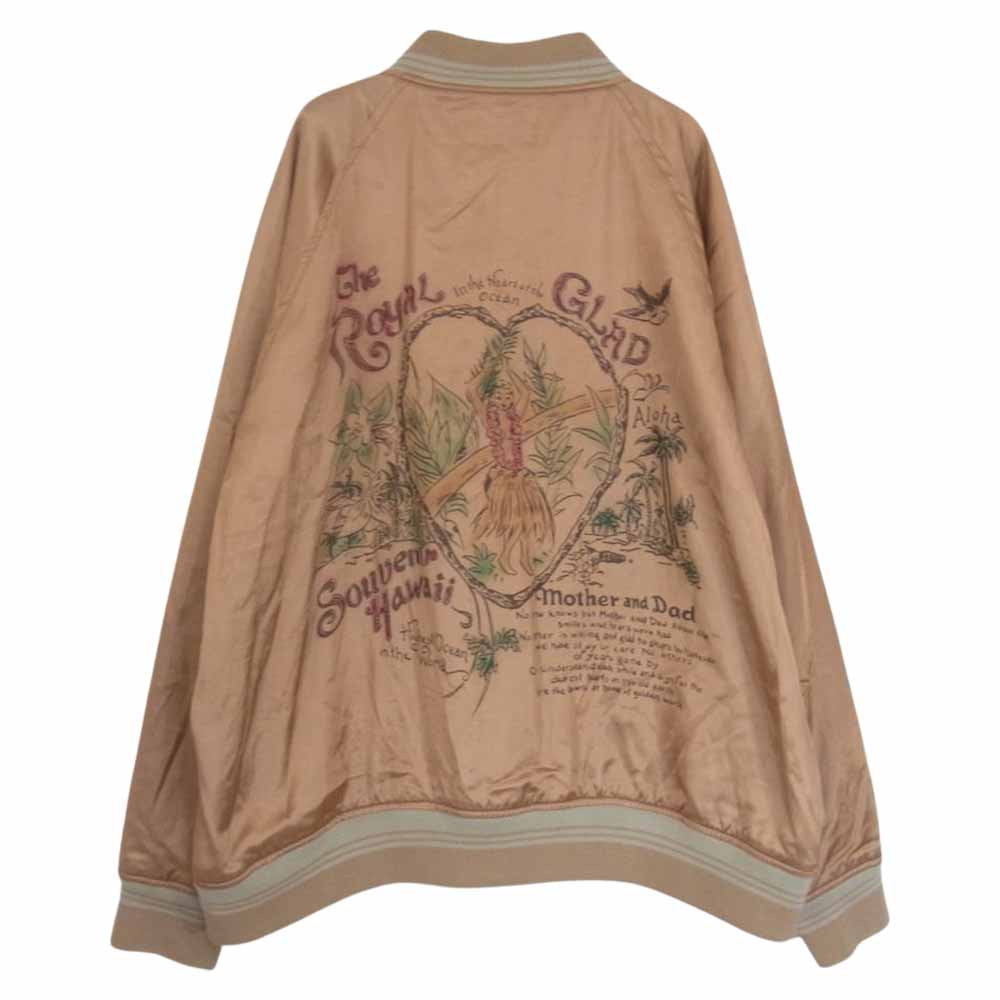 GLADHAND & Co. グラッドハンド BYGH-23-SS-01 ROYAL GLAD - JACKET スカジャン サテン ジャケット  ペールオレンジ XL【中古】