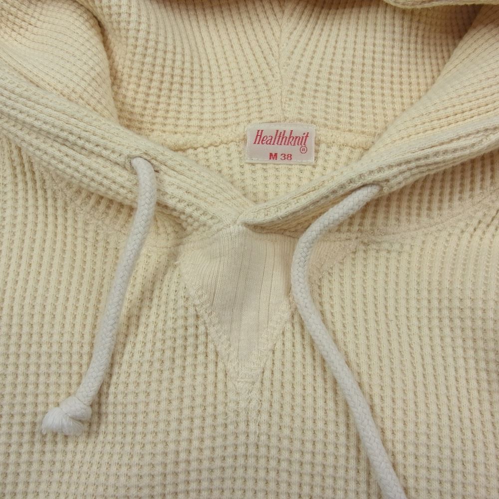 ヘルスニット ワッフル スウェット パーカー オフホワイト系 M【中古】