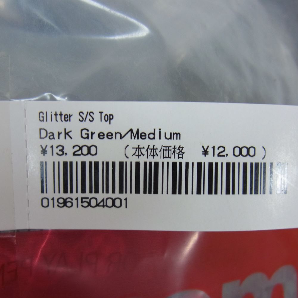Supreme シュプリーム 22SS Glitte S/S Top ギター トップ Tシャツ ラメ ロゴ グリーン グリーン系 M【新古品】【未使用】【中古】