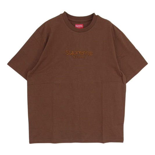 Supreme シュプリーム 22SS Beaded Logo S/S Top ビーディド ロゴ Tシャツ ビーズ ブラウン系 M【新古品】【未使用】【中古】