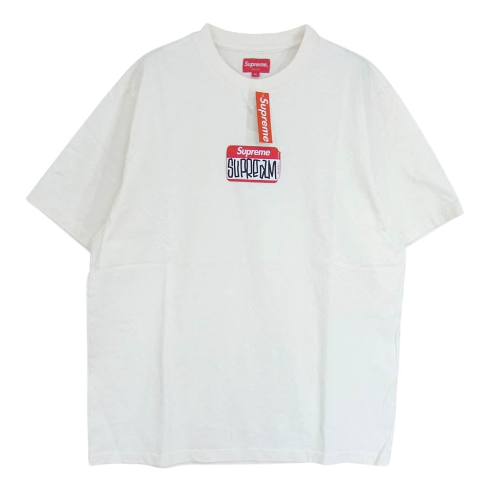 Supreme シュプリーム 21AW Gonz neme tag ゴンズ ネーム タグ Tシャツ ホワイト オフホワイト系 M【極上美品】【中古】