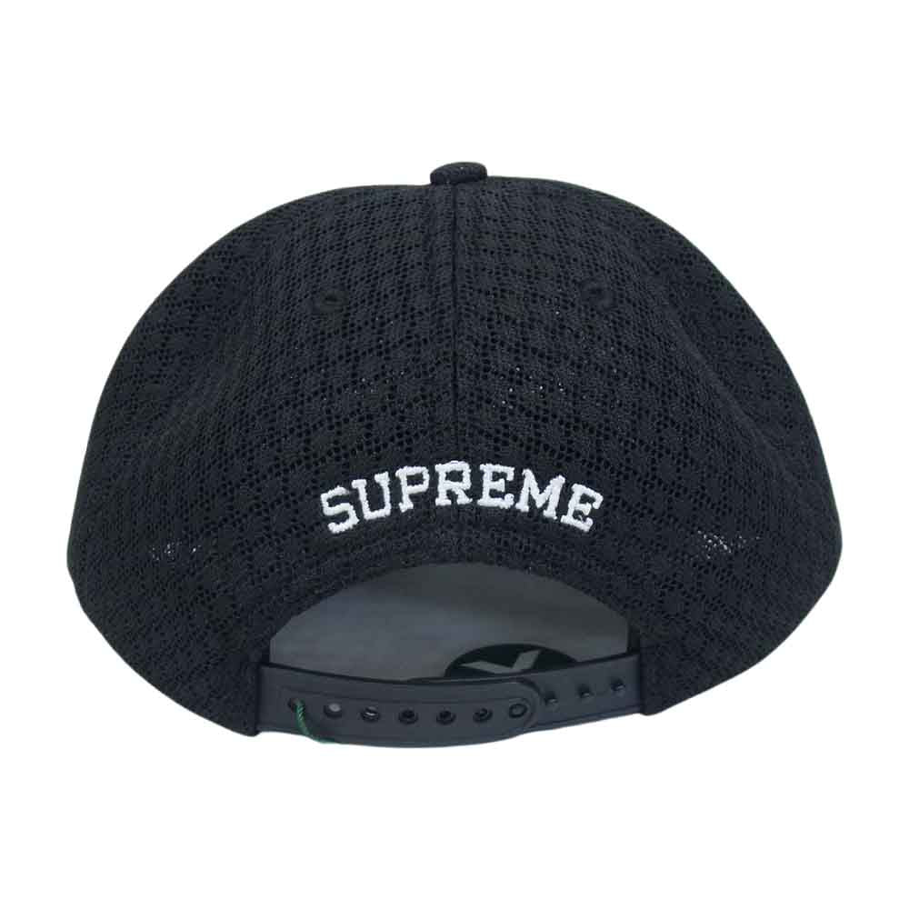 Supreme シュプリーム 22SS classic logo クラシック ロゴ 6－Panel パネル メッシュ New York ニューヨーク キャップ 帽子 ブラック系【美品】【中古】
