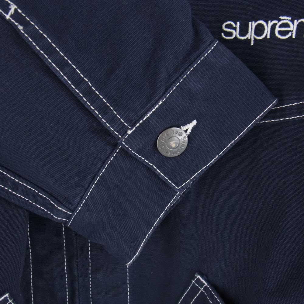 Supreme シュプリーム 18SS Contrast Stitch Work Jacket コントラスト ステッチ ワーク ジャケット ネイビー系 L【美品】【中古】