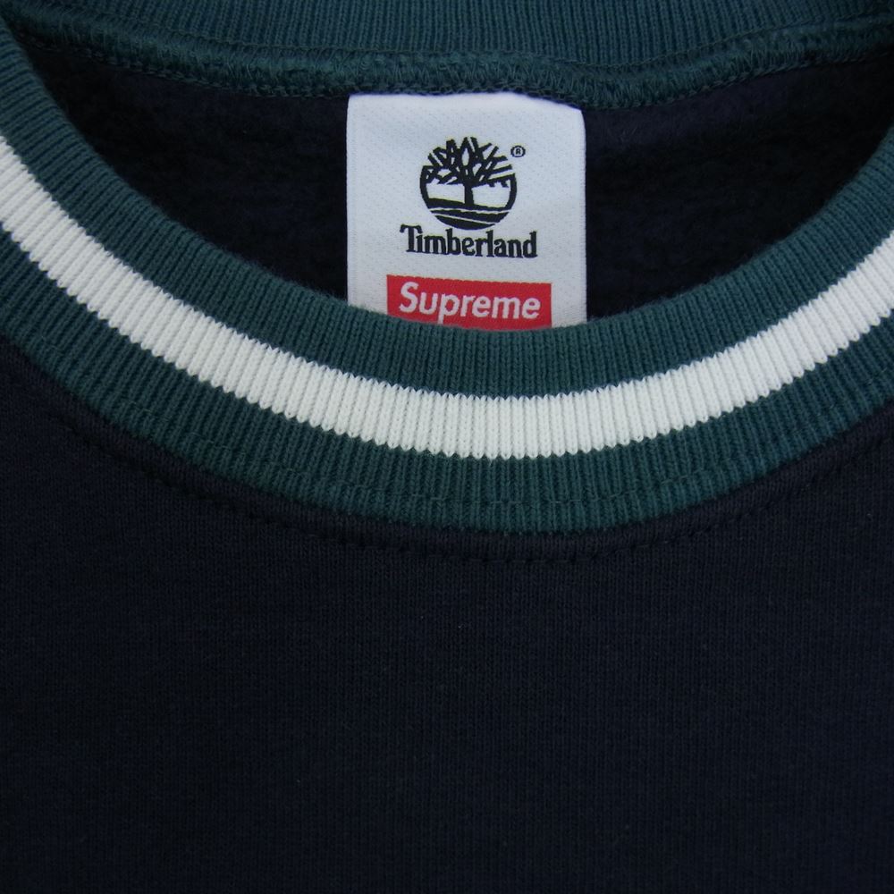 Supreme シュプリーム 21SS × Timberland ティンバーランド Crewneck クルーネック スウェット ネイビー系 M【極上美品】【中古】