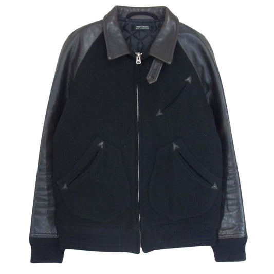 RUDE GALLERY ルードギャラリー SHEEPSKIN シープスキン レザー メルトン スタジャン ブラック系 2【中古】