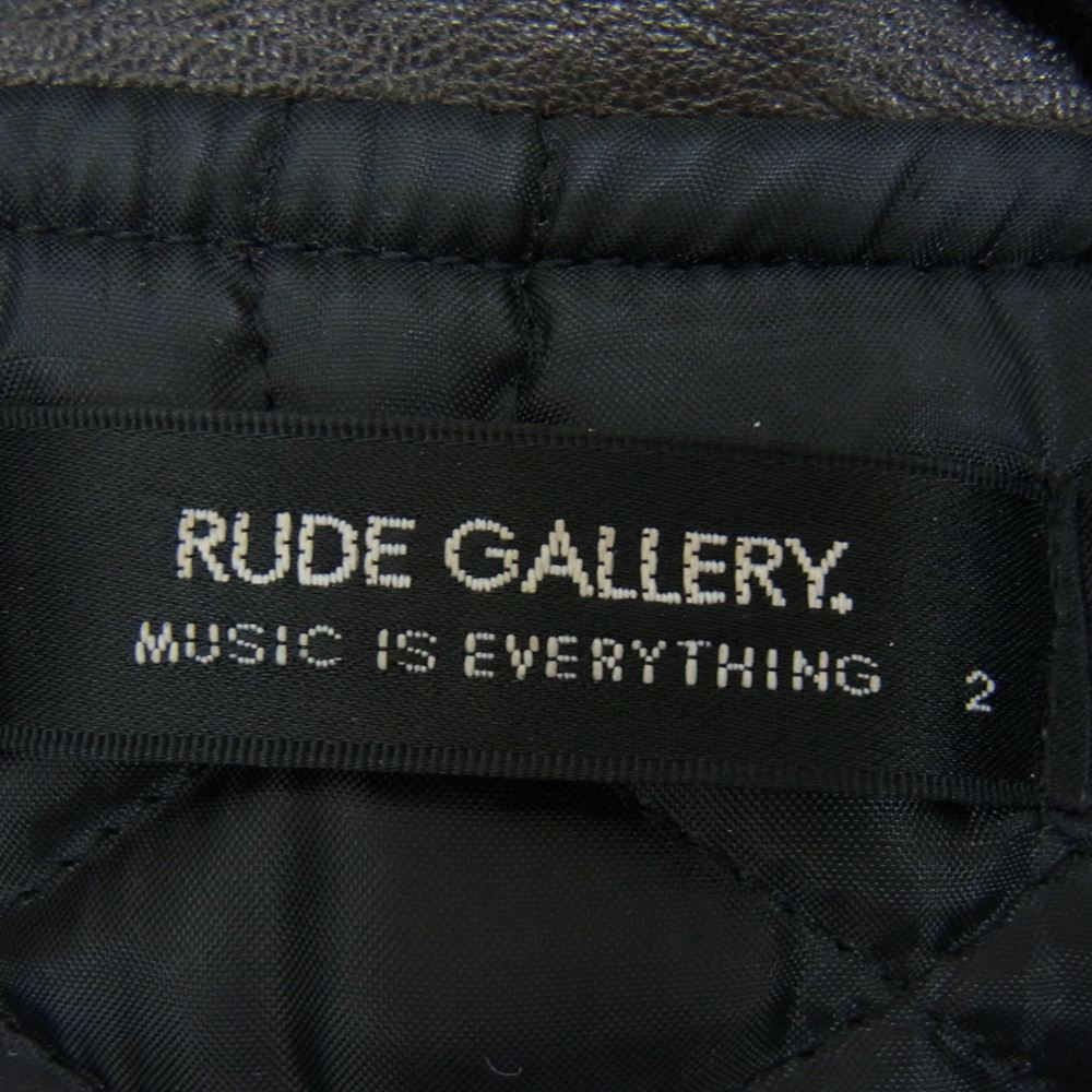 RUDE GALLERY ルードギャラリー SHEEPSKIN シープスキン レザー メルトン スタジャン ブラック系 2【中古】
