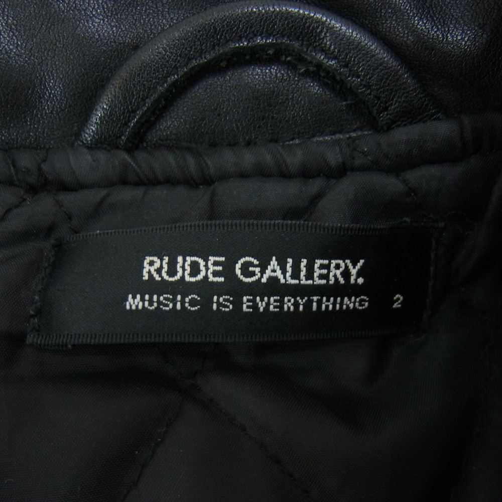 RUDE GALLERY ルードギャラリー STEERHIDE ステアハイド レザー メルトン スタジャン ブラック系 2【中古】