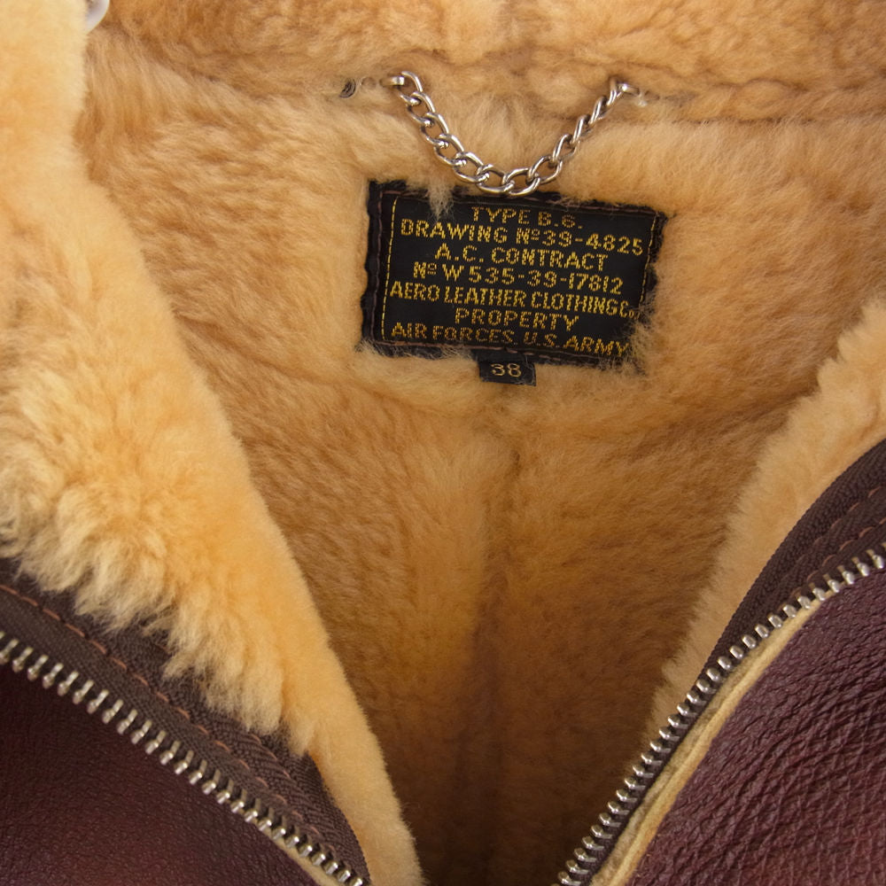 AERO LEATHER TYPE B-6 エアロレザームートンサイズ38 AERO LEATHER エアロレザー TYPE B-6 ムートン フライト ジャケット