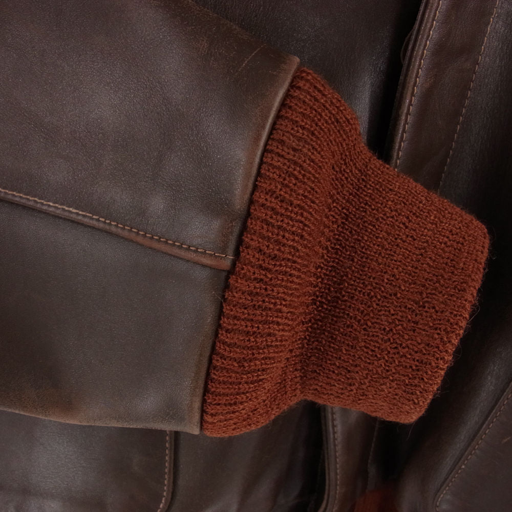 The REAL McCOY'S ザリアルマッコイズ 30－1415 A-2 ラフウェア 実名復刻 レザー フライト ジャケット ブラウン系 38【中古】