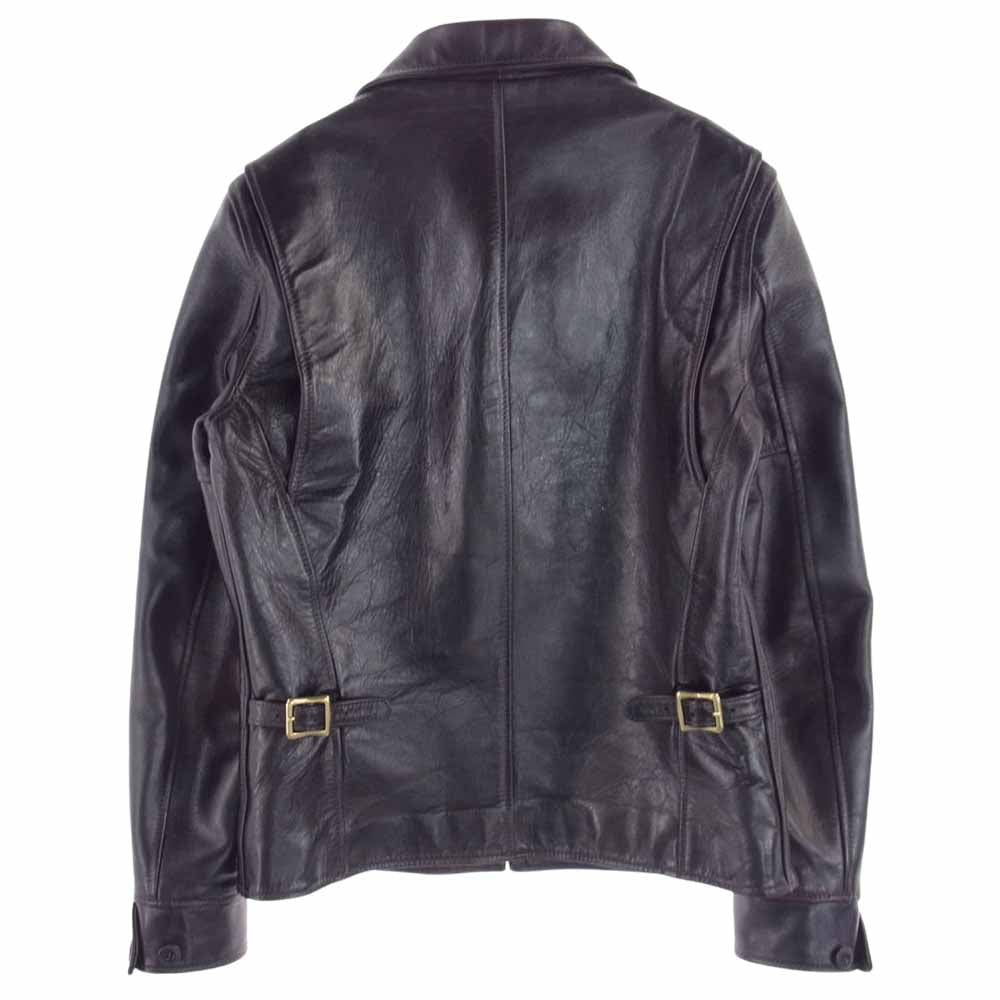ワイツーレザー ホースハイド シングル ライダースジャケット ブラック系 38【中古】