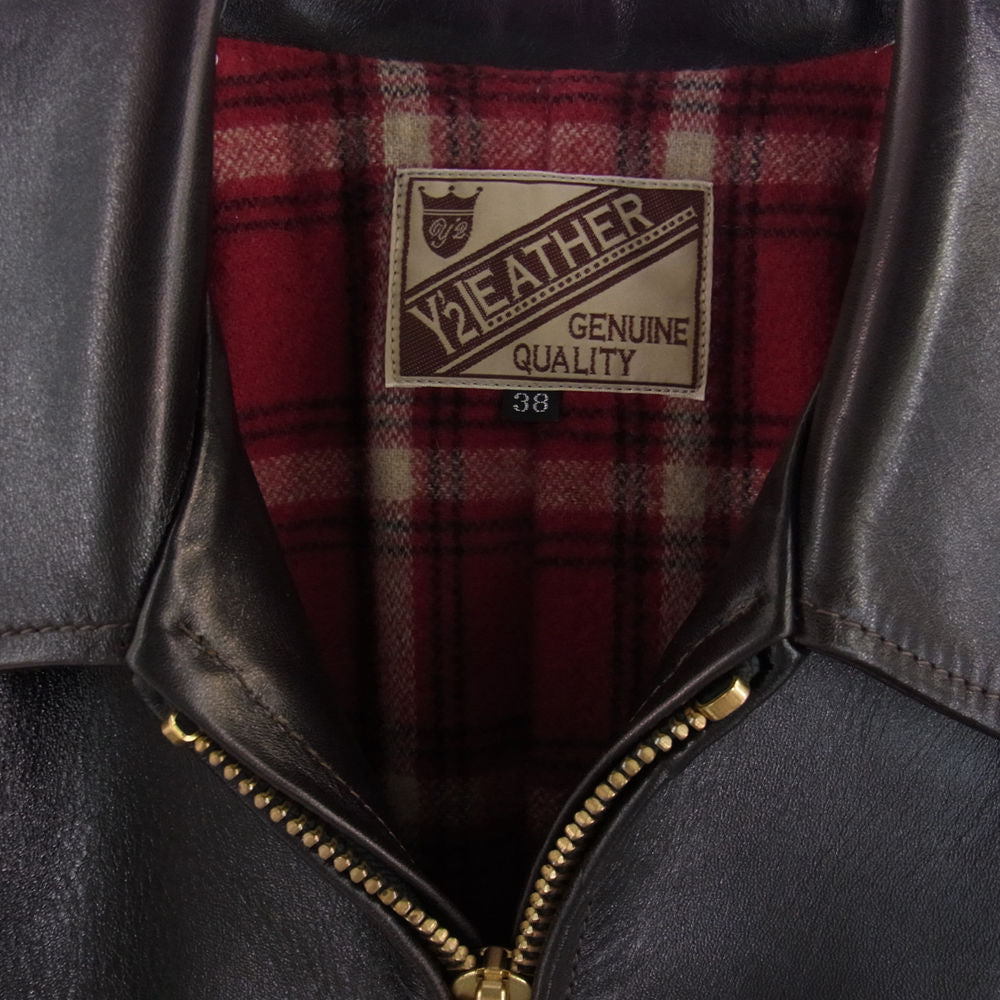 ワイツーレザー ホースハイド シングル ライダースジャケット ブラック