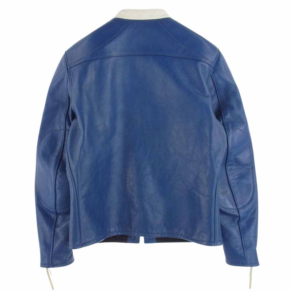 The REAL McCOY'S ザリアルマッコイズ J-100 パデット レザー ライダース ジャケット ブルー系 38【中古】
