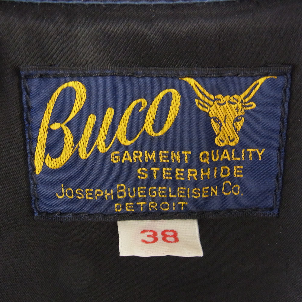 The REAL McCOY'S ザリアルマッコイズ J-100 パデット レザー ライダース ジャケット ブルー系 38【中古】