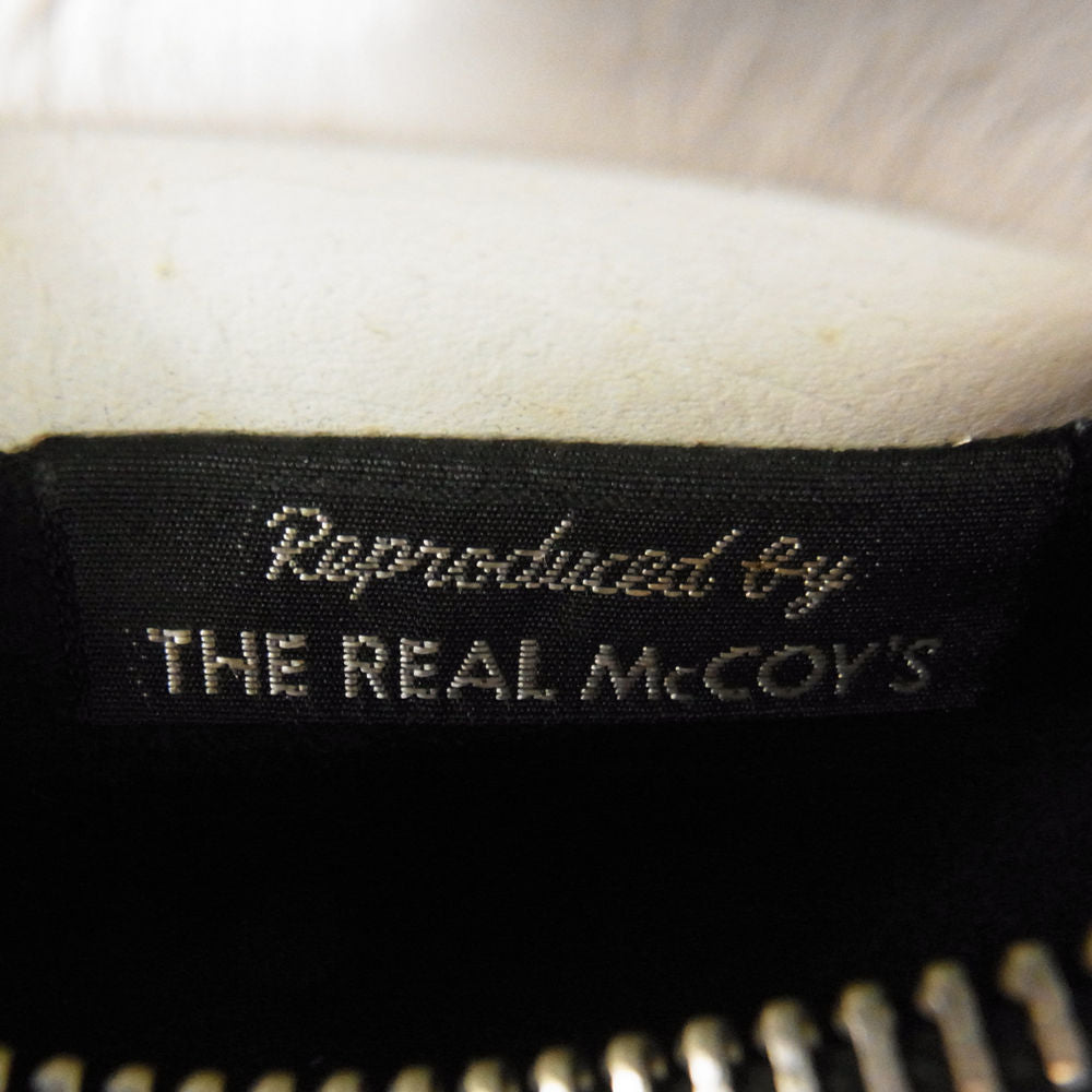 The REAL McCOY'S ザリアルマッコイズ J-100 パデット レザー ライダース ジャケット ブルー系 38【中古】