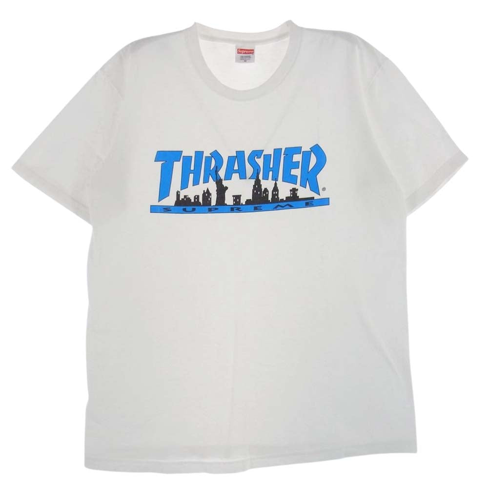 Supreme シュプリーム 21AW THRASHER スラッシャー Skyline Tee スカイライン プリント Tシャツ ホワイト系 M【中古】