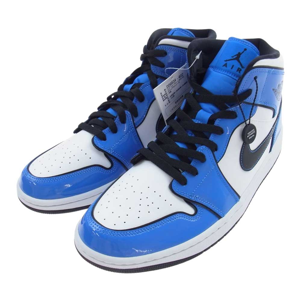 NIKE ナイキ DD6834-402 AIR JORDAN 1 MID SE エアジョーダン ワン ミッド SIGNAL BLUE シグナルブルー スニーカー ホワイト系 ブルー系 28.5cm【新古品】【未使用】【中古】