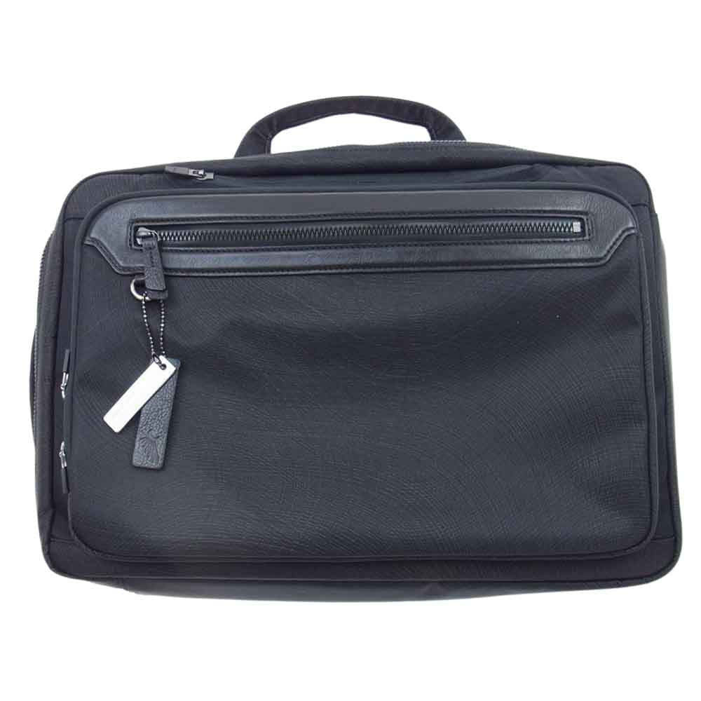 トーテムリボー 日本製 撥水ナイロン 2WAY ビジネス バッグ リュック バックパック ブラック系【美品】【中古】