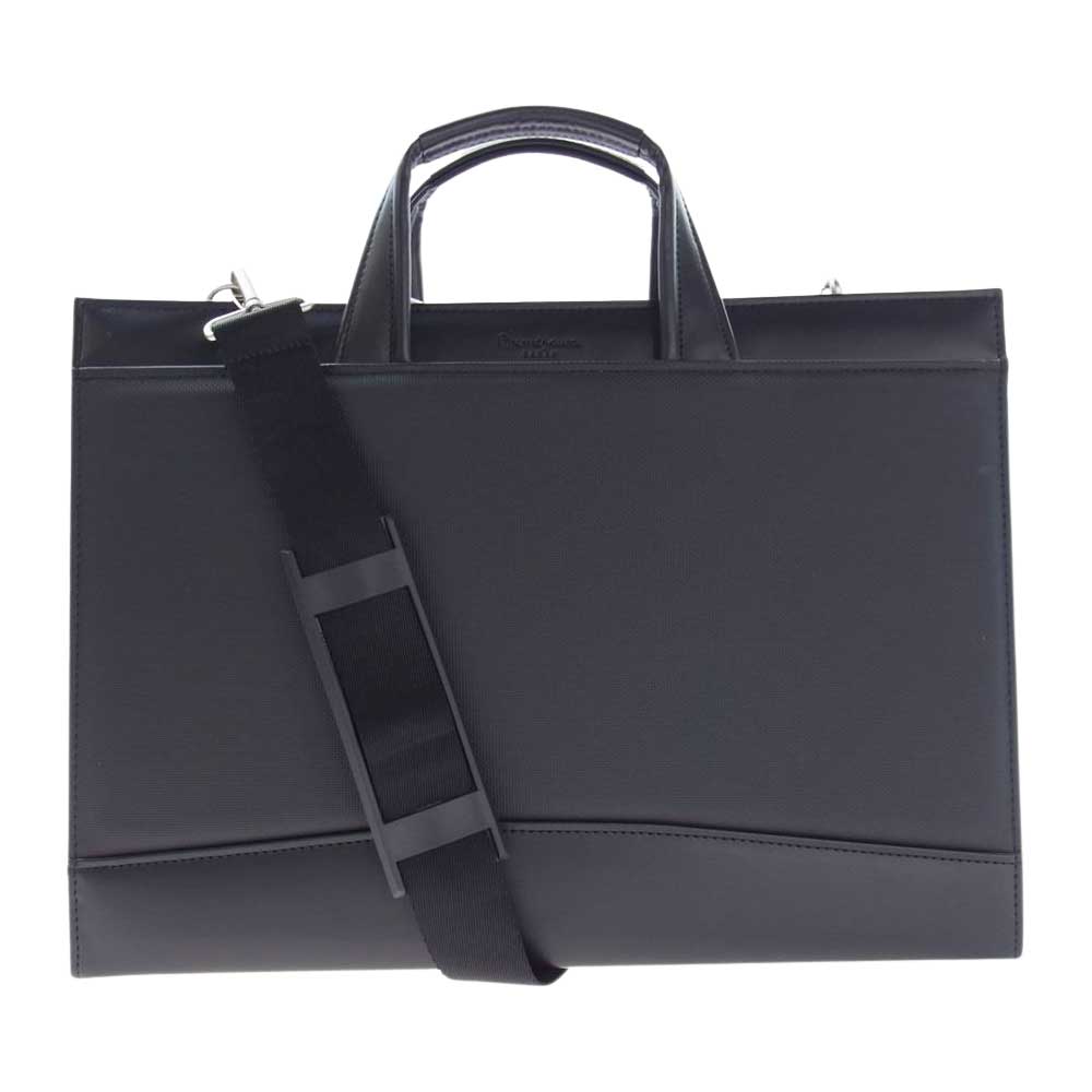 目々澤鞄 日本製 ブリーフケース 2way ショルダーバッグ ブラック系【美品】【中古】