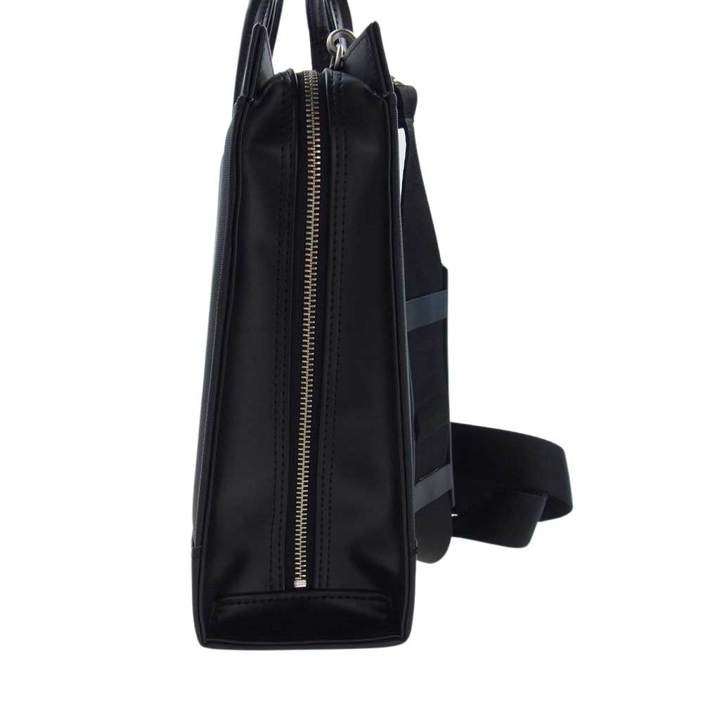 目々澤鞄 日本製 ブリーフケース 2way ショルダーバッグ ブラック系【美品】【中古】