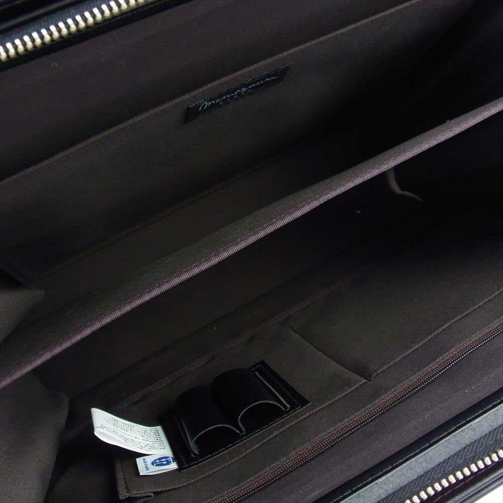 目々澤鞄 日本製 ブリーフケース 2way ショルダーバッグ ブラック系【美品】【中古】