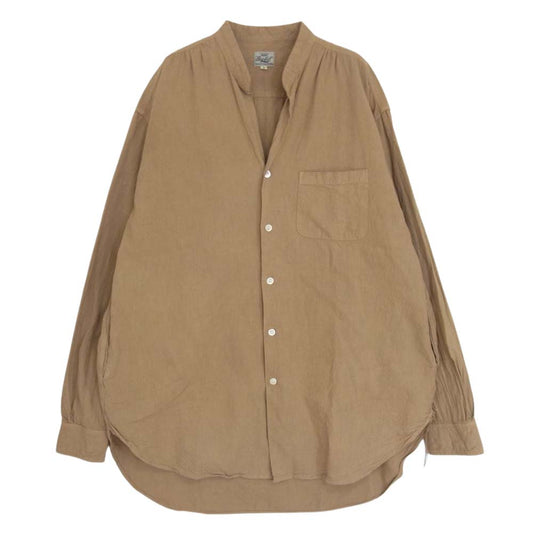 ゴールド 東洋 GL27768 スタンドカラー コットン シャツ ブラウン系 M【中古】