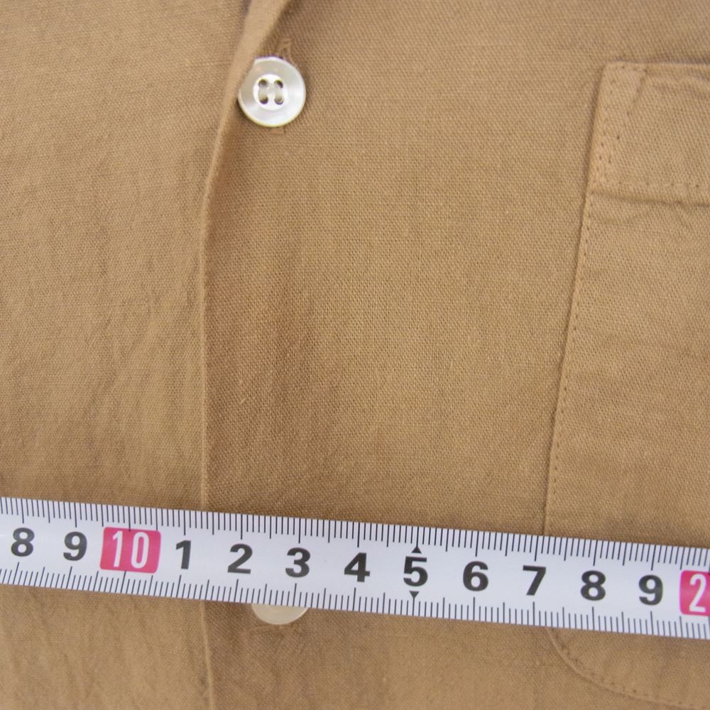 ゴールド 東洋 GL27768 スタンドカラー コットン シャツ ブラウン系 M【中古】