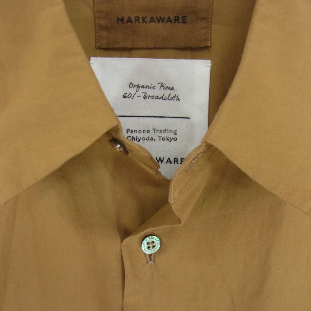 マーカウェア A19A-05SH02C REGULAR COLLAR SHIRTS COMFORT FIT ORGANIC COTTON コットン シャツ ブラウン系 1【中古】