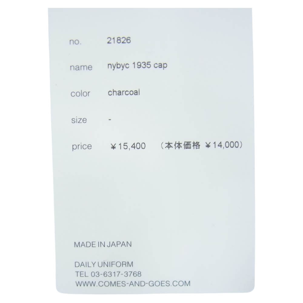 カムズアンドゴーズ 21826 NYBYC 1935 CAP NY ヤンキース キャップ チャコール系【極上美品】【中古】