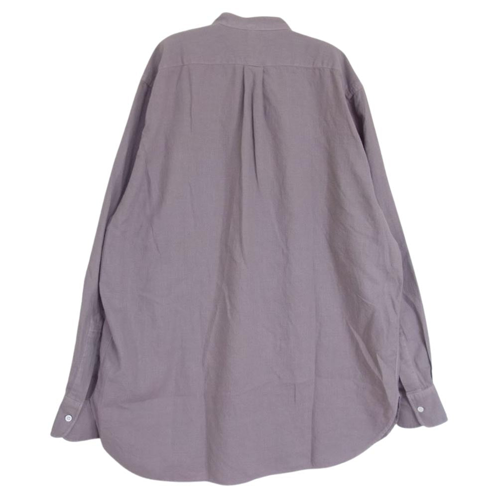 ヘリル 22-050-HL-8010-3 Cotton Cashmere Brush Standcollar Shirts コットン カシミヤ スタンドカラー シャツ ピンクパープル系 1【中古】