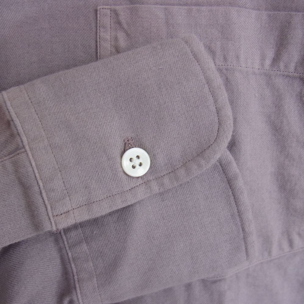 ヘリル 22-050-HL-8010-3 Cotton Cashmere Brush Standcollar Shirts コットン カシミヤ スタンドカラー シャツ ピンクパープル系 1【中古】